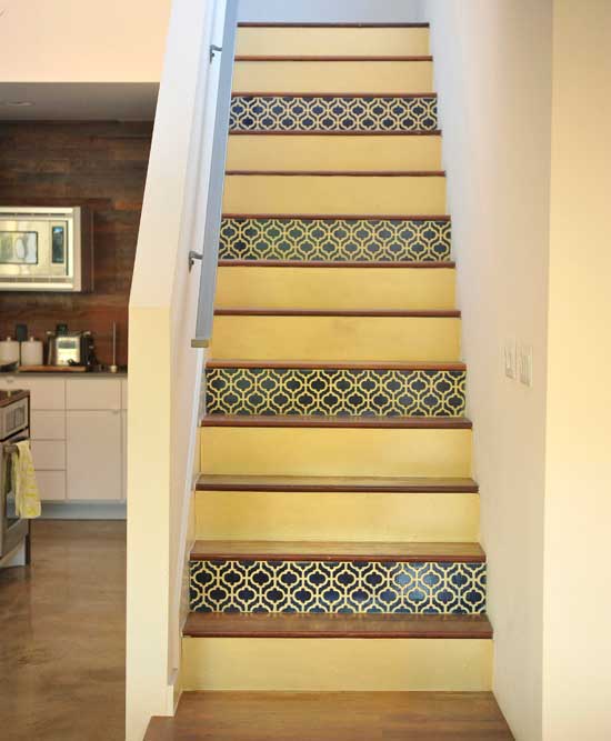 stenciled stair risers