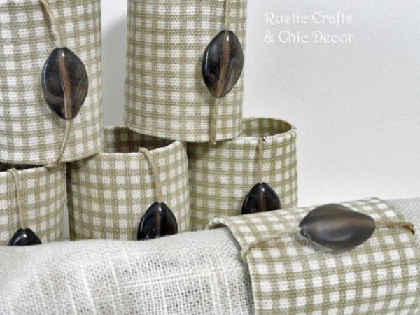 toilet paper roll napkin rings in a rustic style