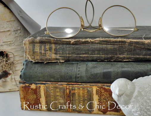 vintage glasses and books