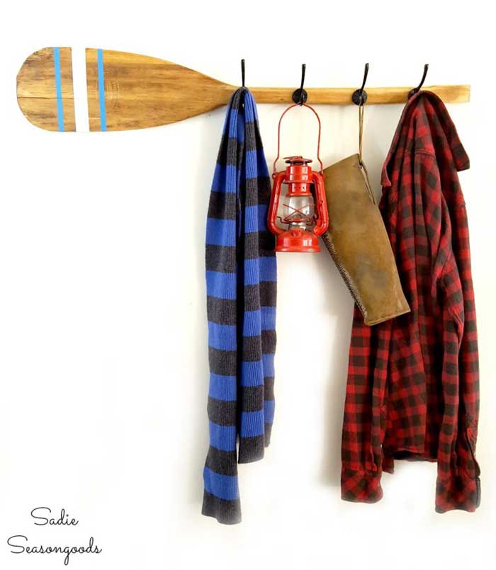 canoe paddle coat rack cabin decor idea