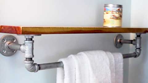 diy industrial pipe shelf