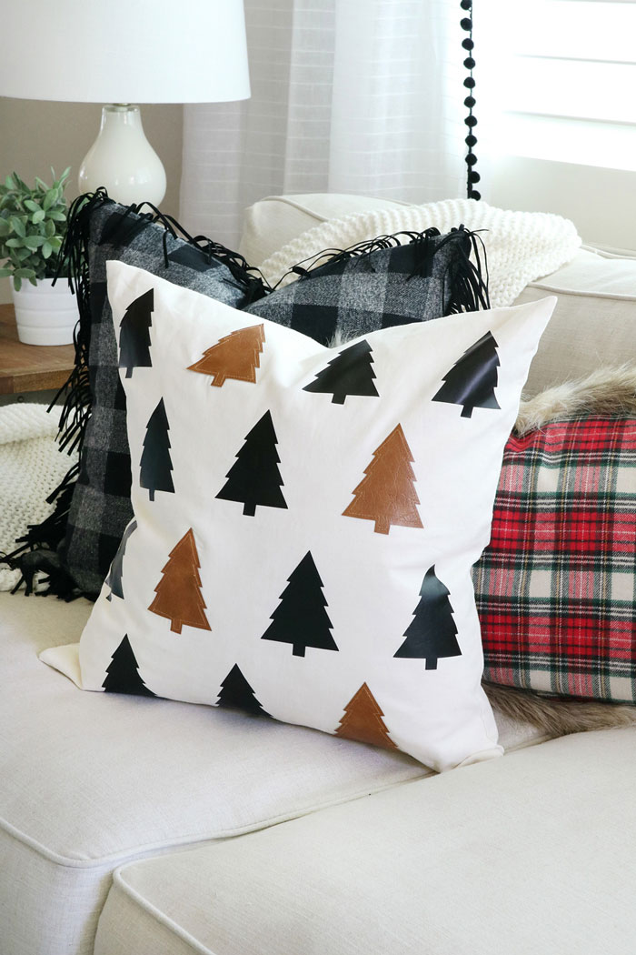 leather tree diy pillow