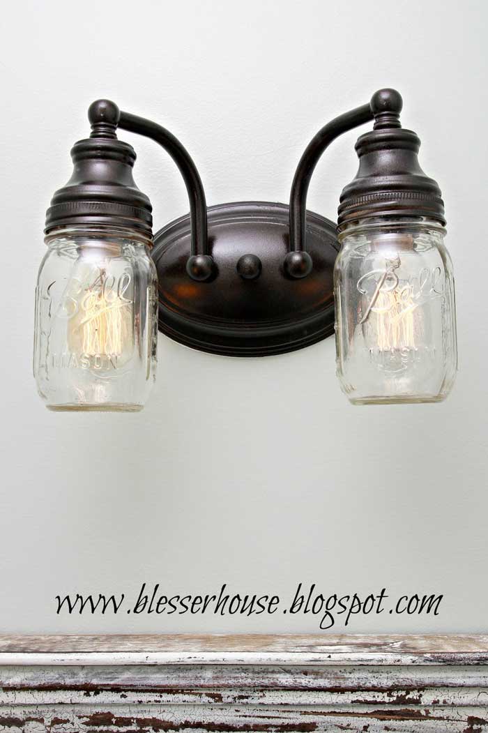 mason jar light fixture DIY