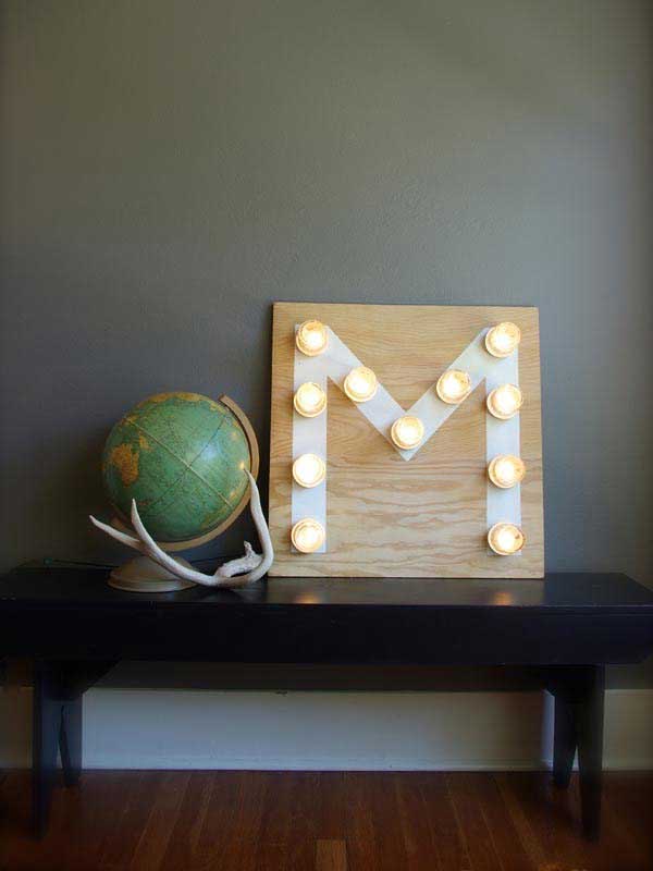 mason jar monogram light