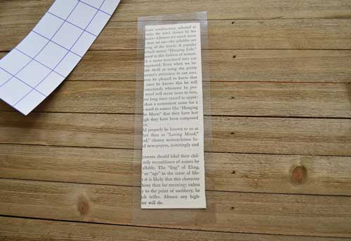 press book mark on laminating sheet
