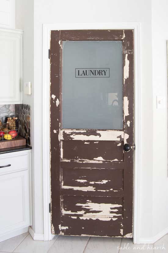 vintage laundry room door