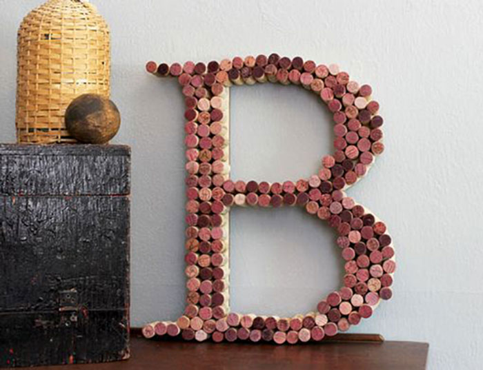 wine cork letter