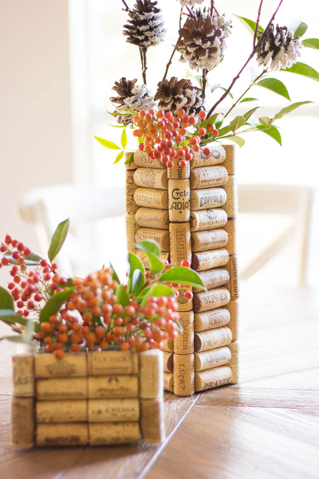 wine cork vases