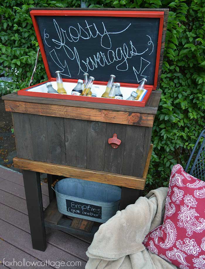 diy pallet wood outdoor cooler