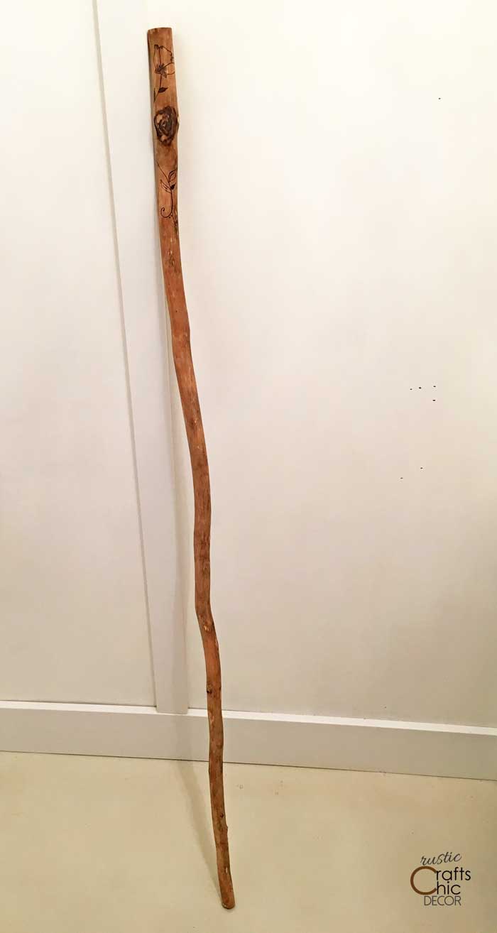 finished diy walking stick