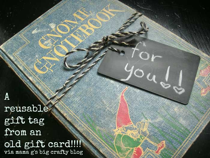 recycled gift card gift tag