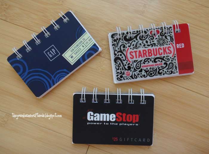 gift card notebooks