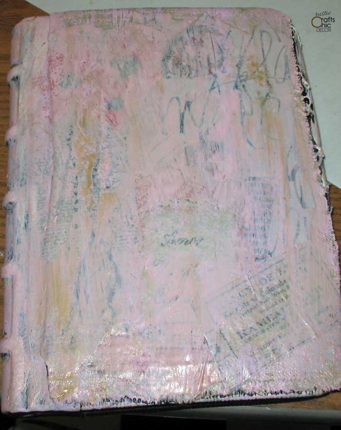 paint layer on journal cover