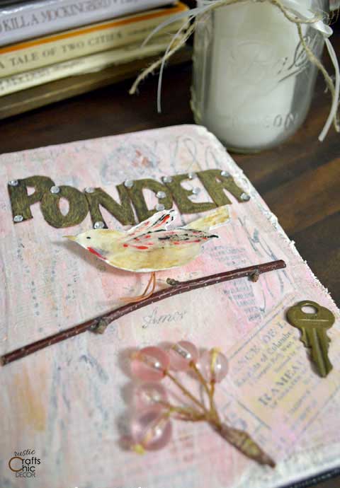 mixed media art journal cover