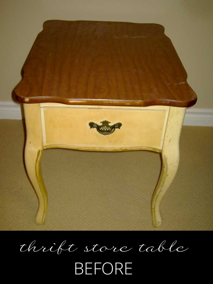 end table before makeover