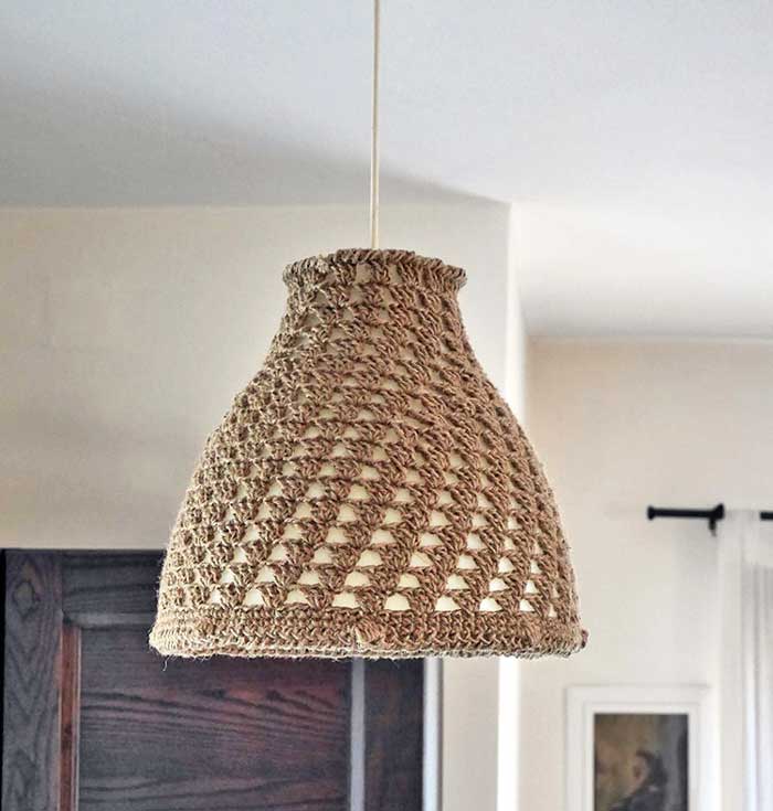 crocheted lampshade