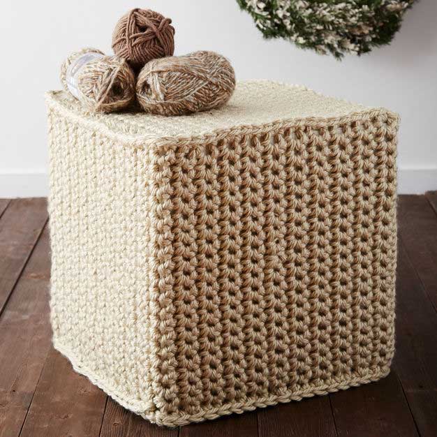 crocheted ottoman knitting project