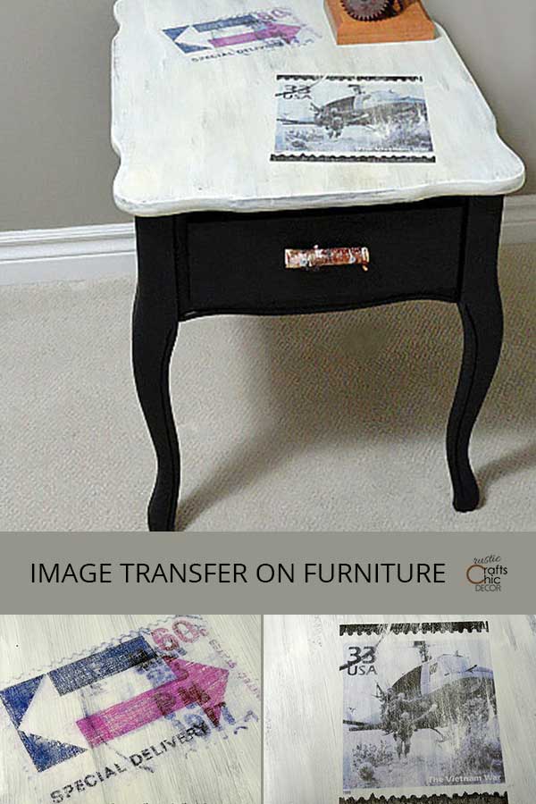 image transfer on wood furniture