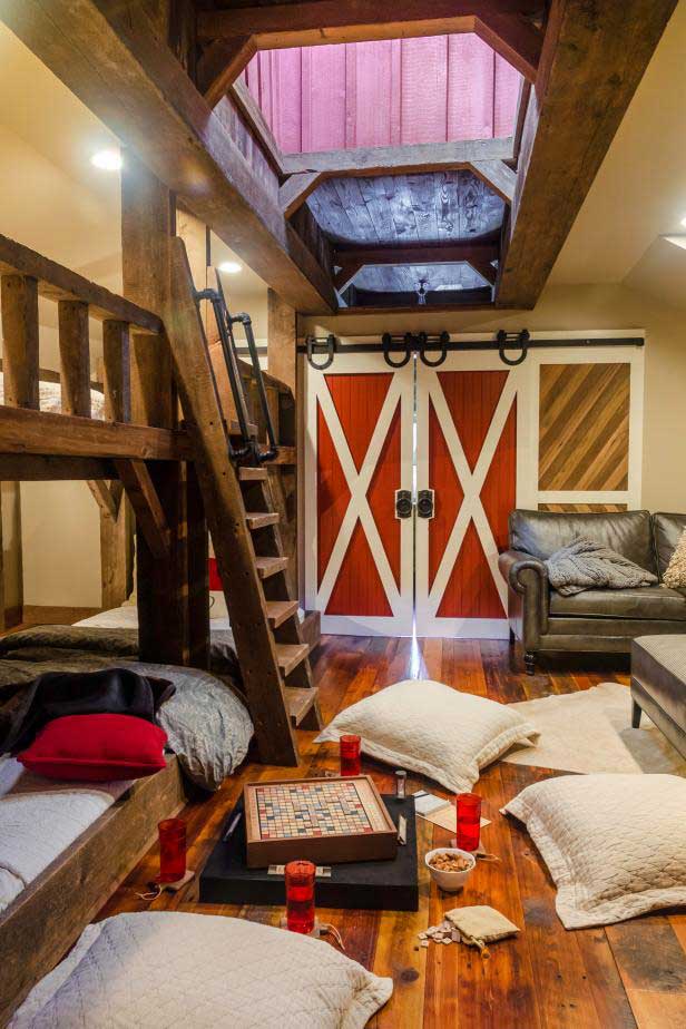 barn door playroom idea