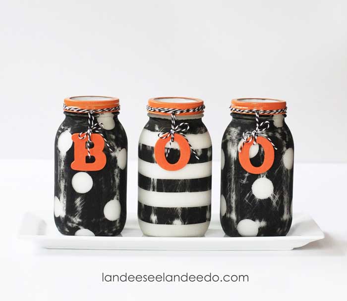 halloween painted mason jars