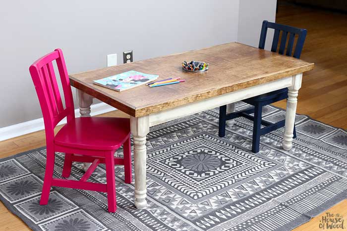 kid size farmhouse craft table