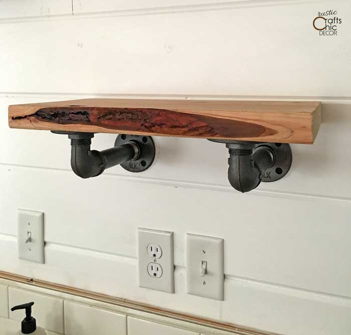 live edge rustic shelving