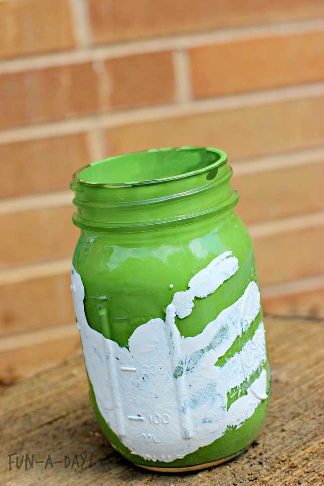recycling projects for kids - mason jar handprint gift