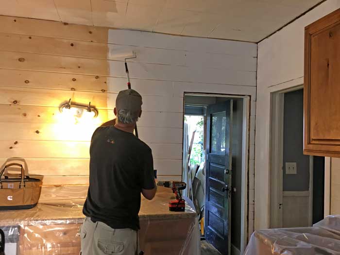 kitchen update with white paint