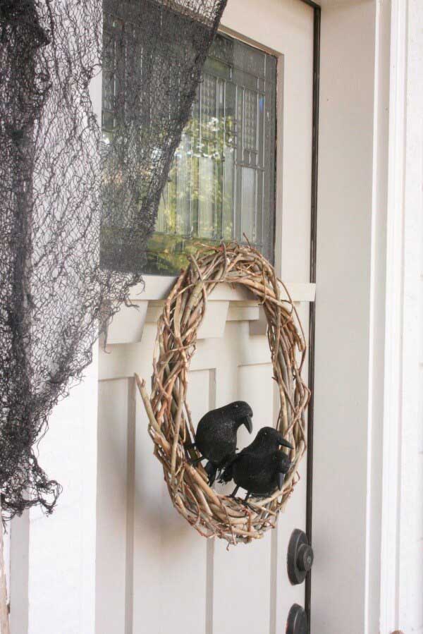 rustic crow wreath