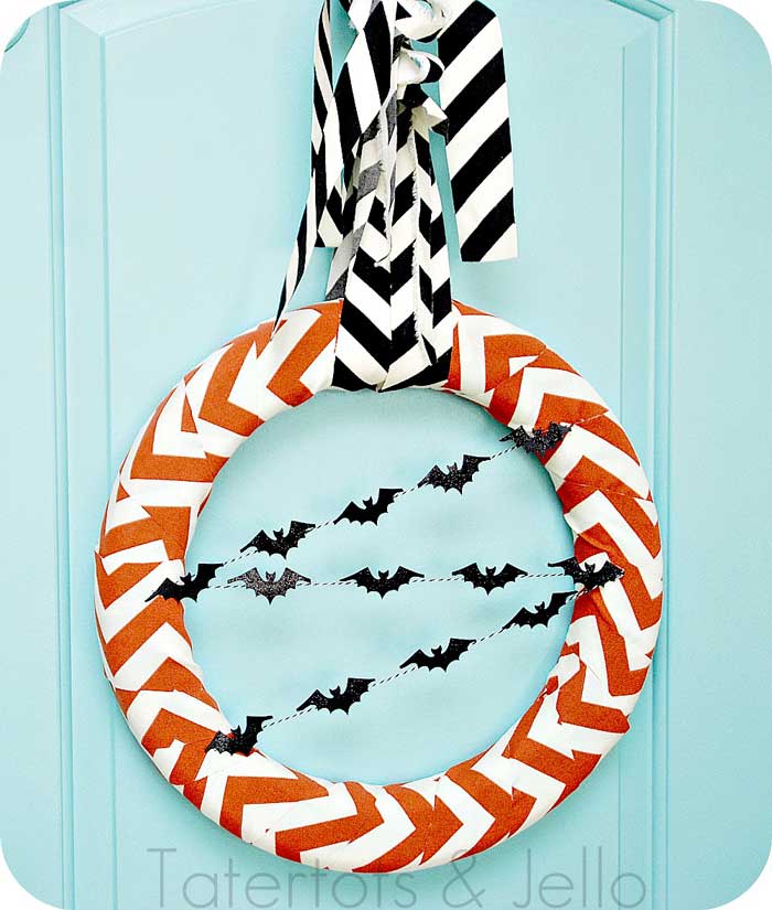 whimsically spooky halloween wreath idea