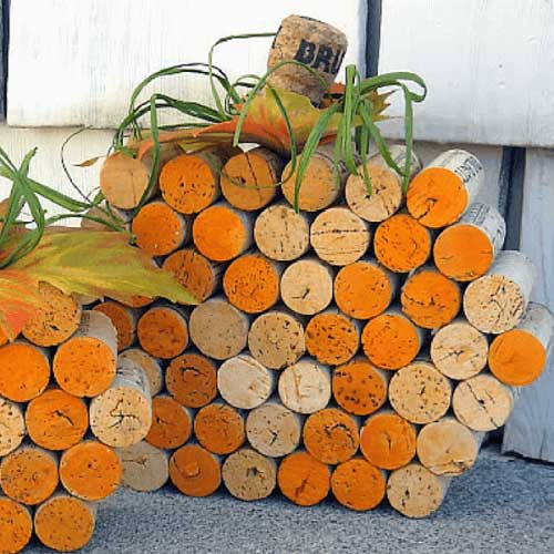 wine cork pumpkin craft