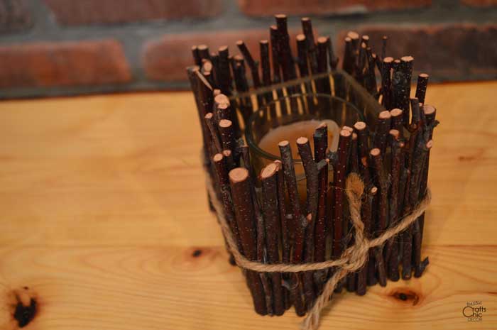 birch twig candle holder