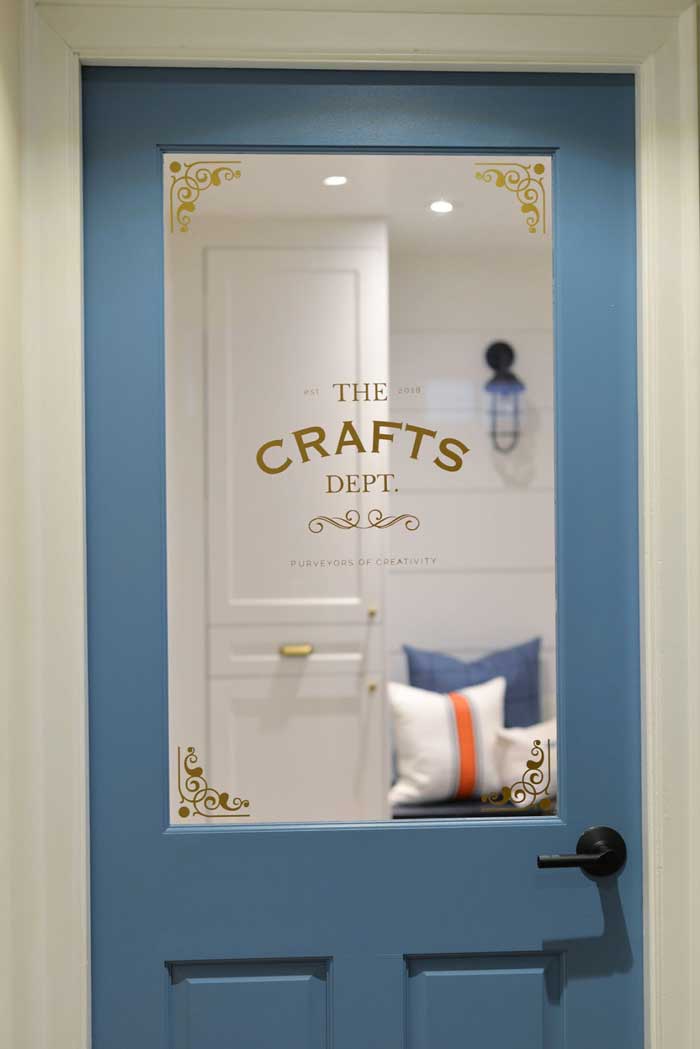 blue craft room door