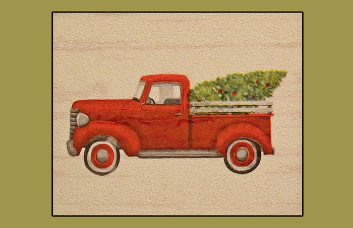 christmas pickup truck