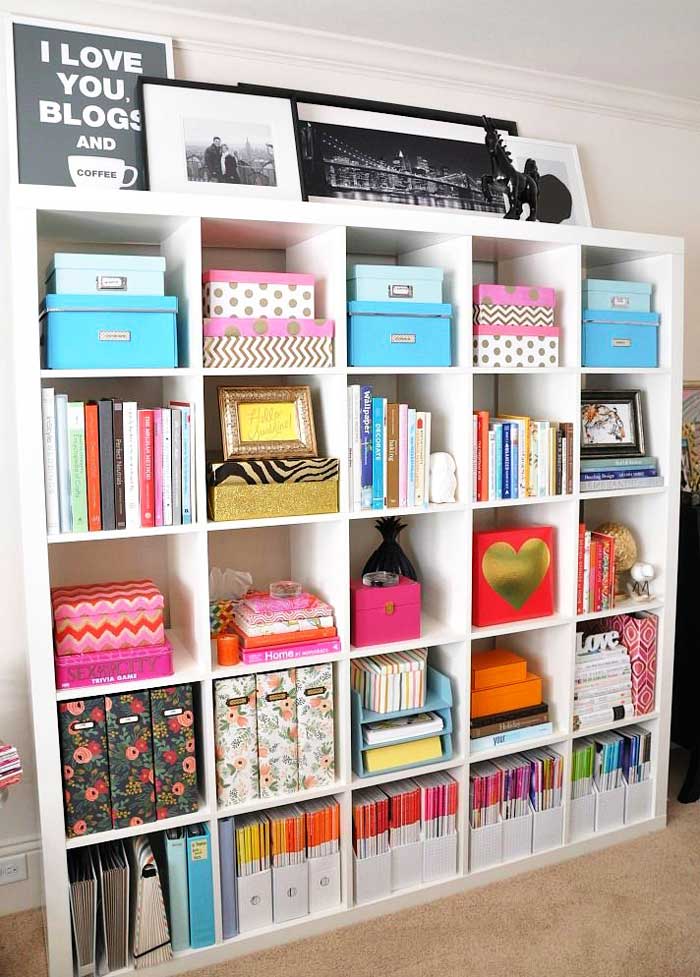 craft room decor with books