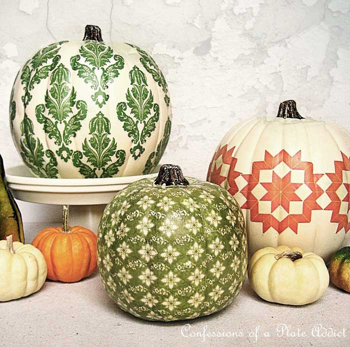 decoupaged pumpkins