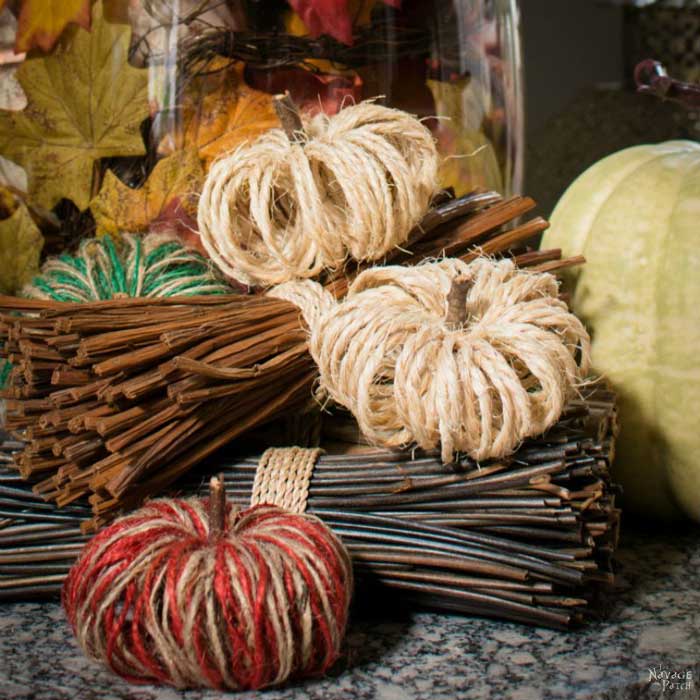 homemade sisal twine pumpkins