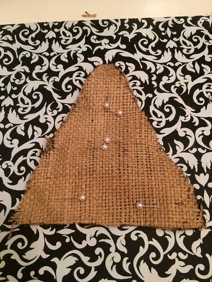 fabric triangles pinned together