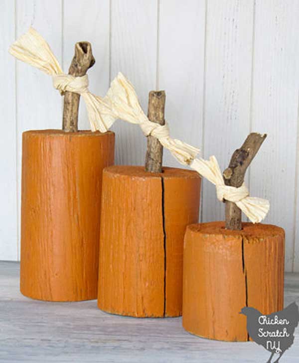 fence post pumpkins