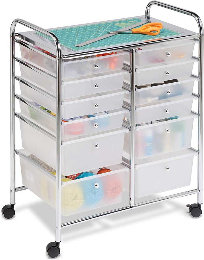 rolling cart craft storage