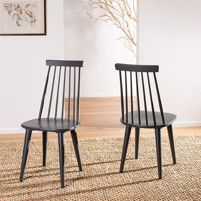 grey spindle rustic dining chairs