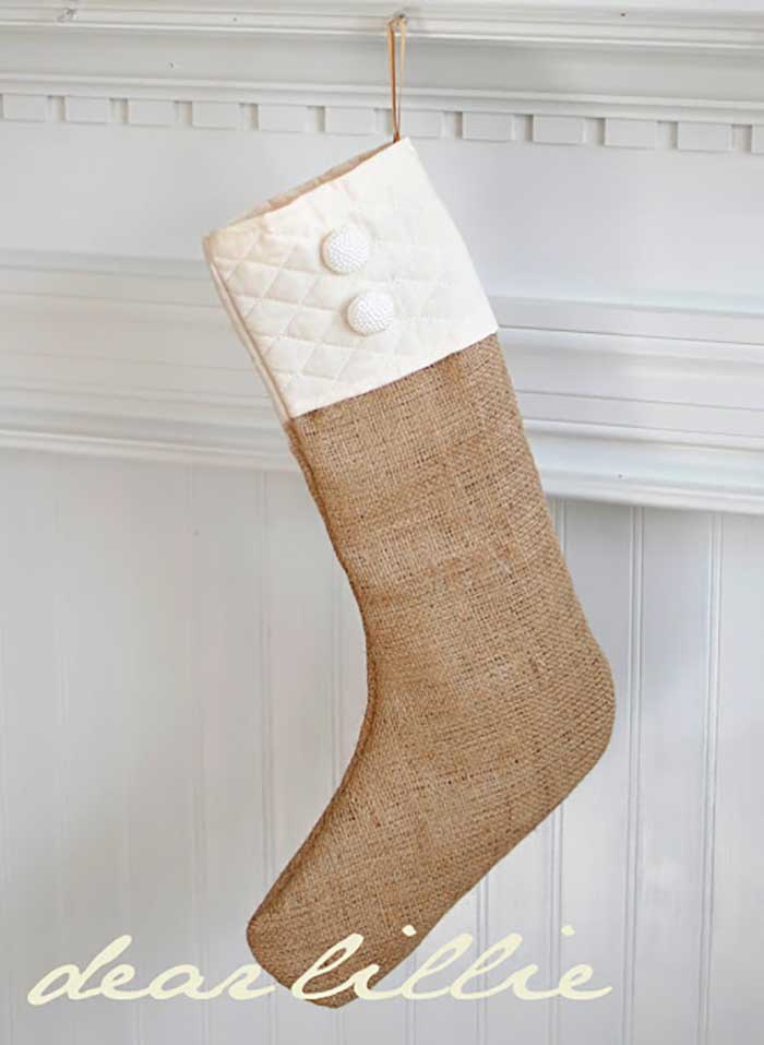 rustic burlap christmas stocking