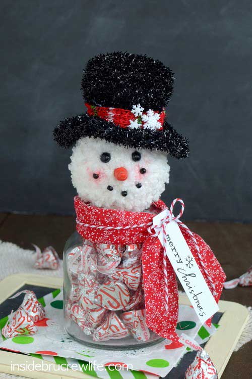 snowman candy jar idea