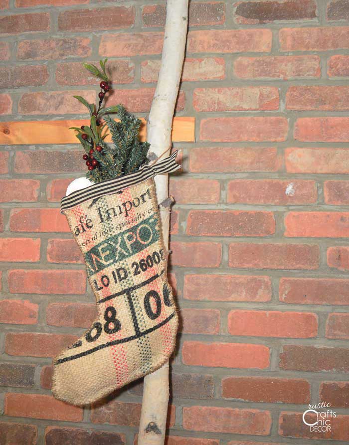 diy coffee sack stocking