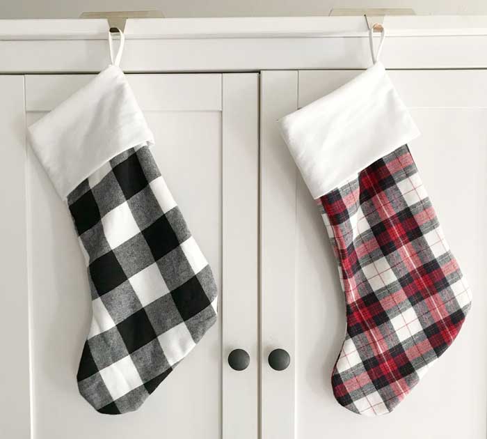 flannel diy christmas stockings