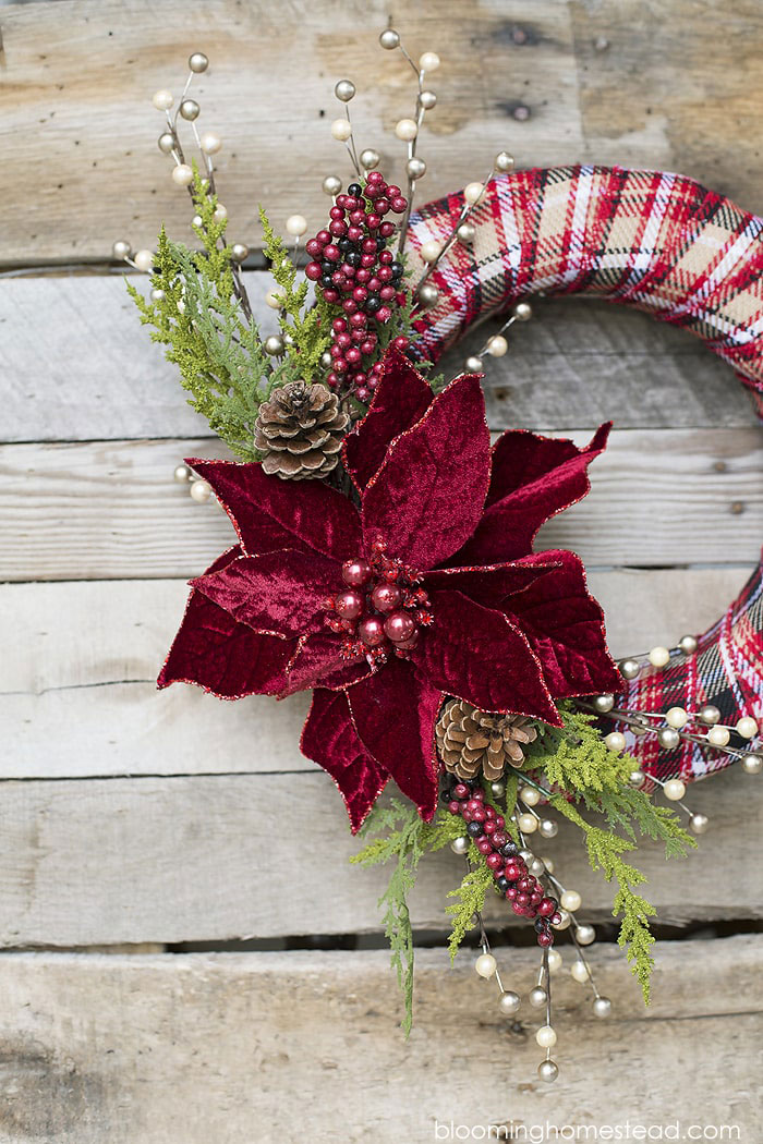 plaid christmas wreath