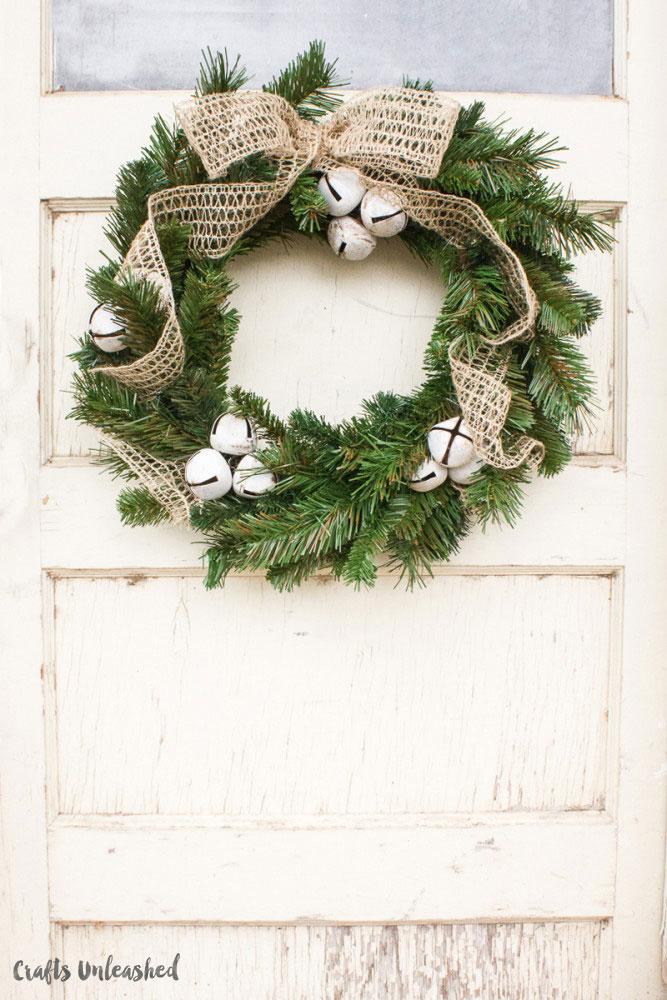 rustic bell christmas wreath