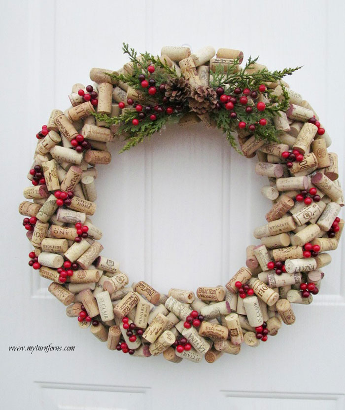 wine cork christmas wreath