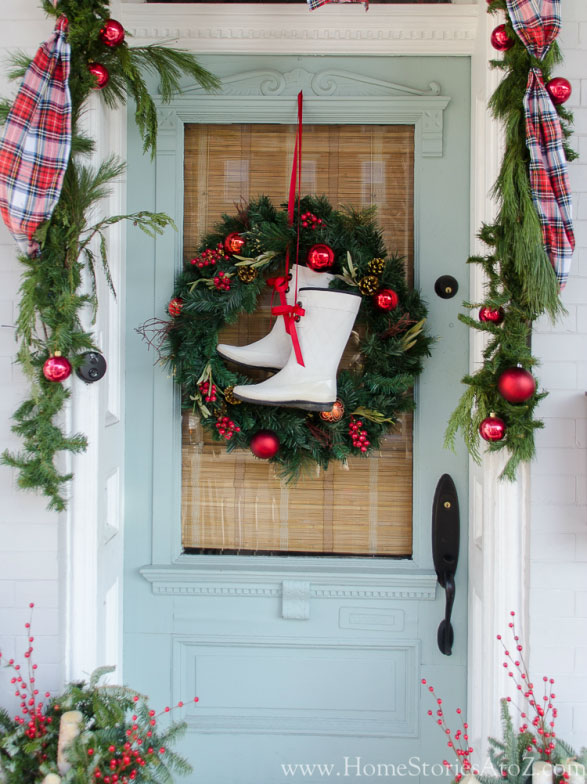 winter boot christmas wreath