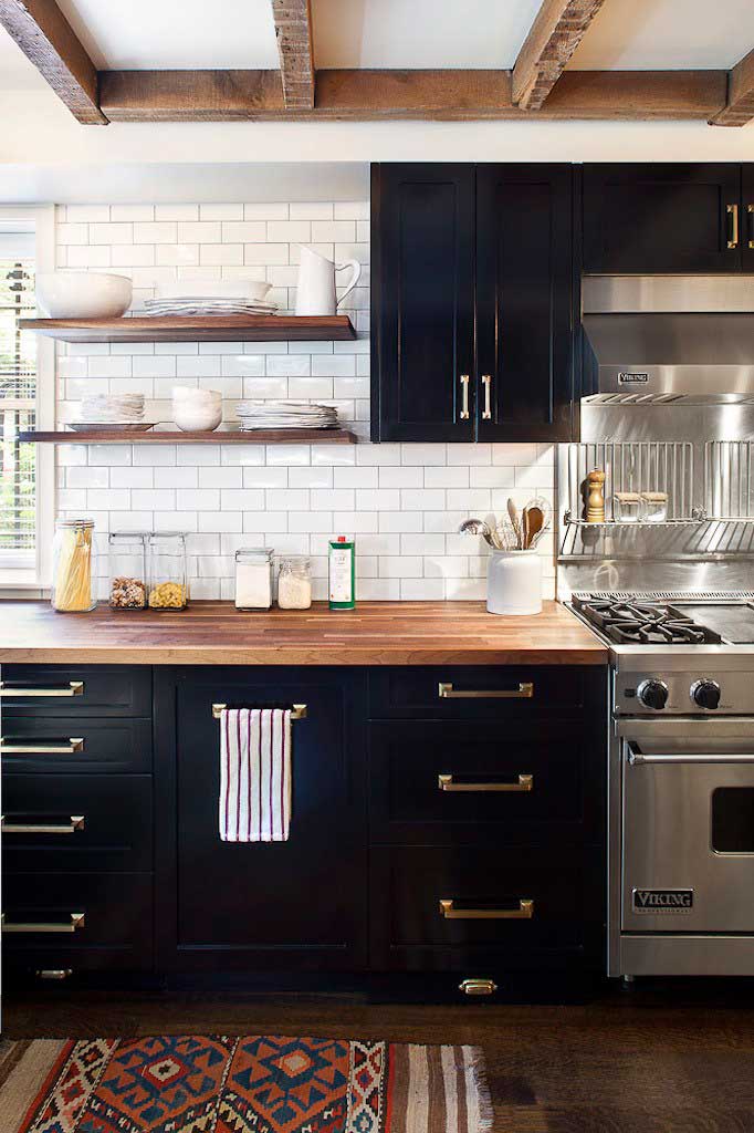 black and white kitchen